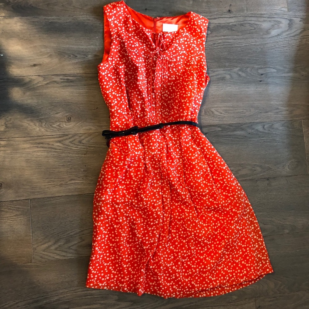 NWOT Anthropologie Red Dot Patterned Dress, size 4